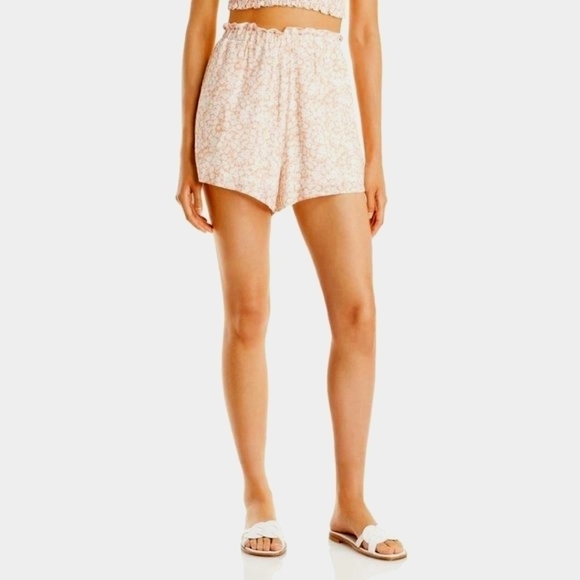 NWT LOST + WANDER Pull-on Peach Floral Shorts Large